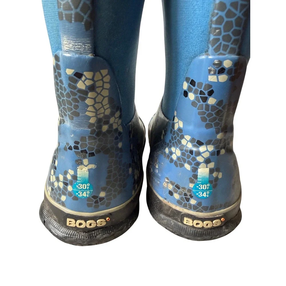 Bogs K Classic Axel Youth‎ 5 Blue Waterproof Insulated Winter Rain Boots